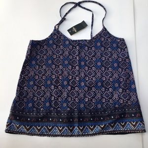 ☀️NEW Hollister Geometric Print Blue Purple Top Small